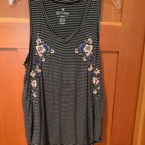 American eagle aerie soft and sexy tank with embroidery